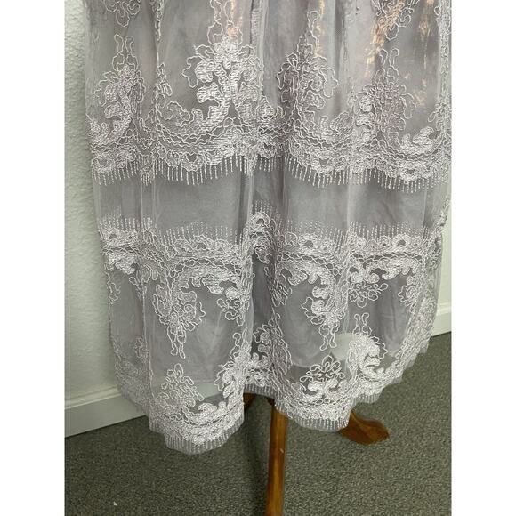 Cachet Dress Midi Strapless Embroidered Cocktail - Picture 9 of 12